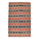 Tapis kilim en laine à motif ethnique Samon & Brown 6x9, 175x270 cm