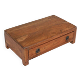 Table furniture de metier brown small bedside old teak drawer piece of origin india
