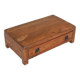 Table furniture de metier brown small bedside old teak drawer piece of origin india