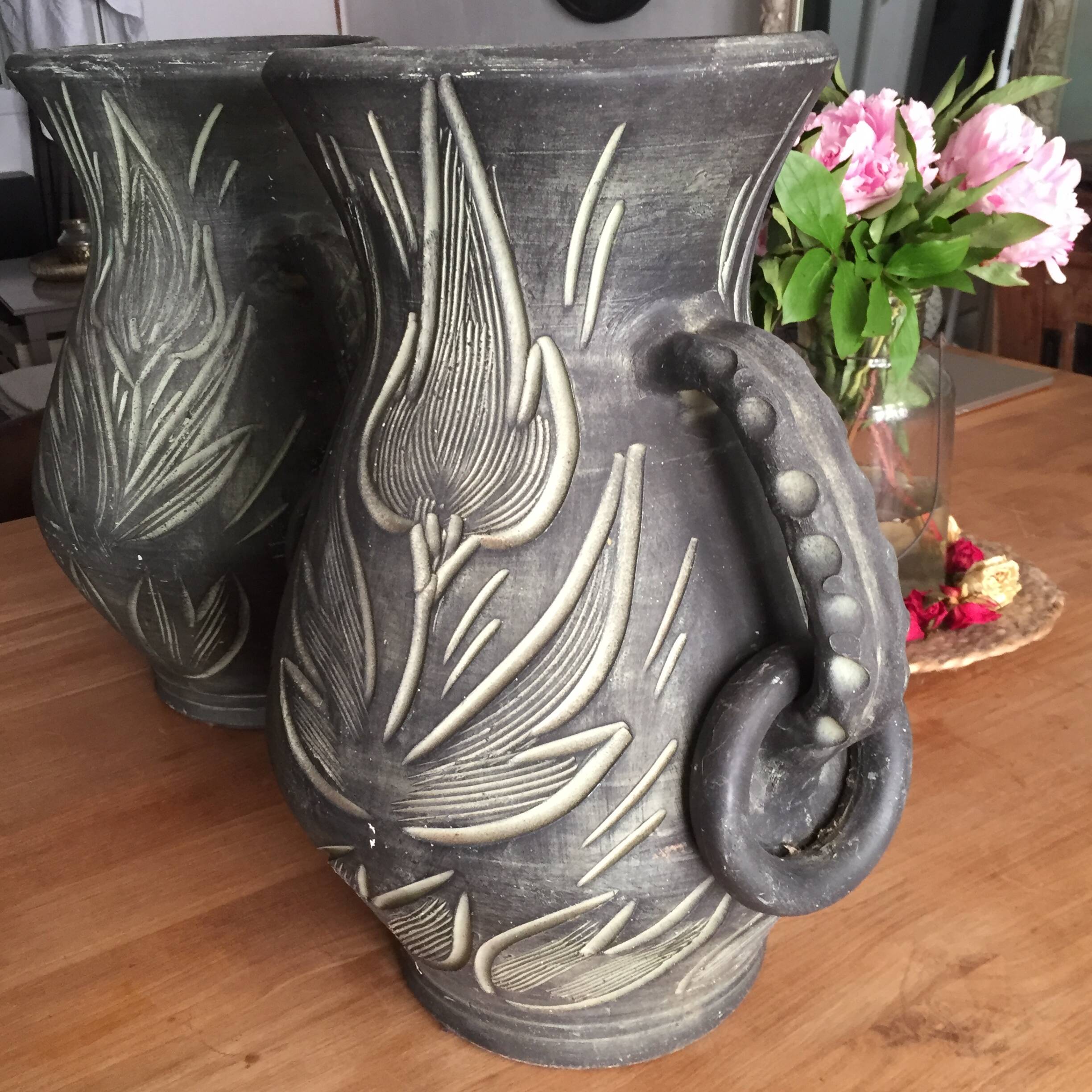 Pair of large Mid-Century floor vases – Ceramics La Bisbal, Figueras
