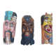 3 ethnic tribal wooden masks 19th century