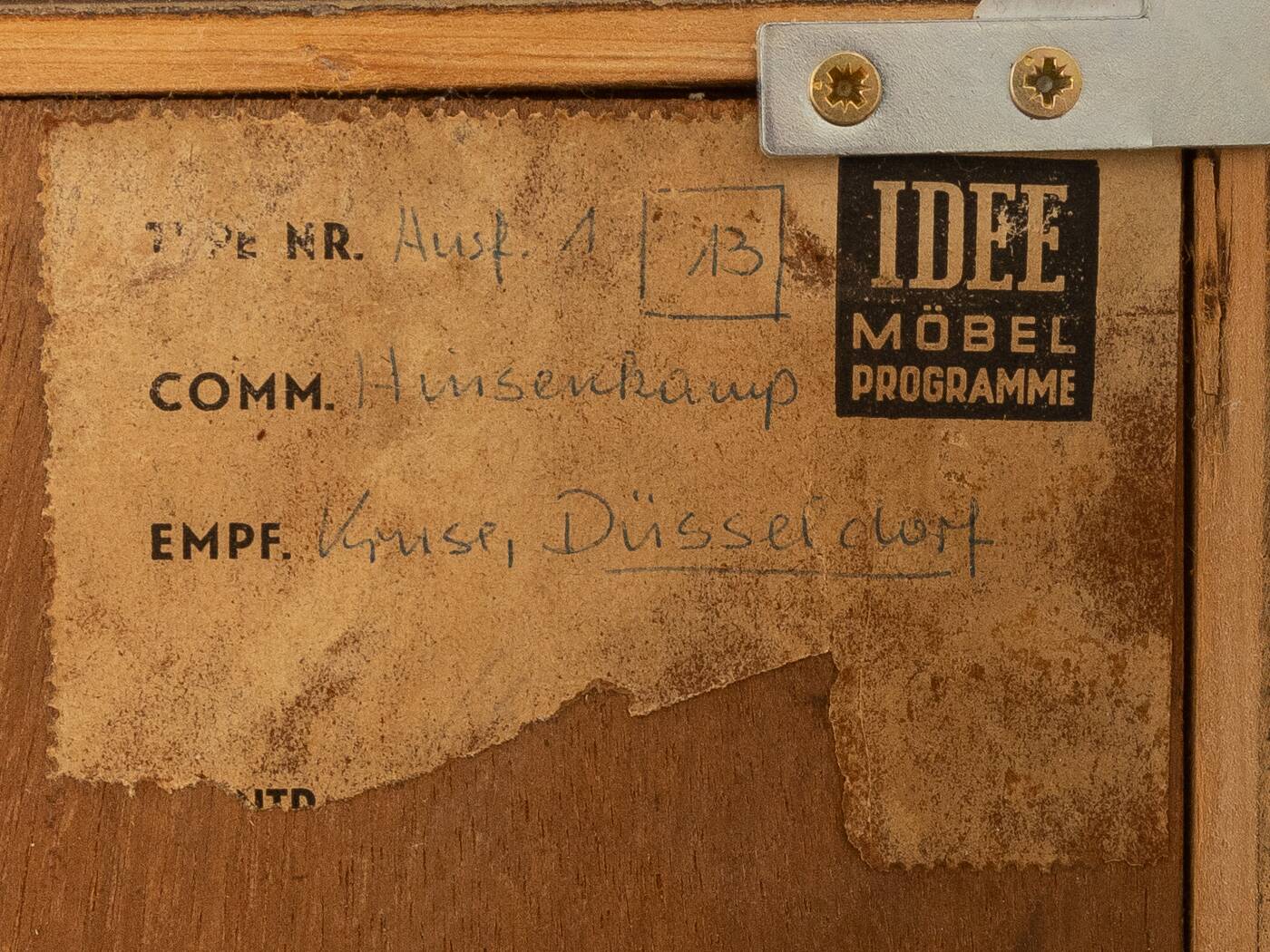 Classic secretary from the 1950s by Erich Stratmann for Oldenburger Möbelwerkstätten