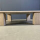 Vintage square four legged travertine coffee table, 1970s