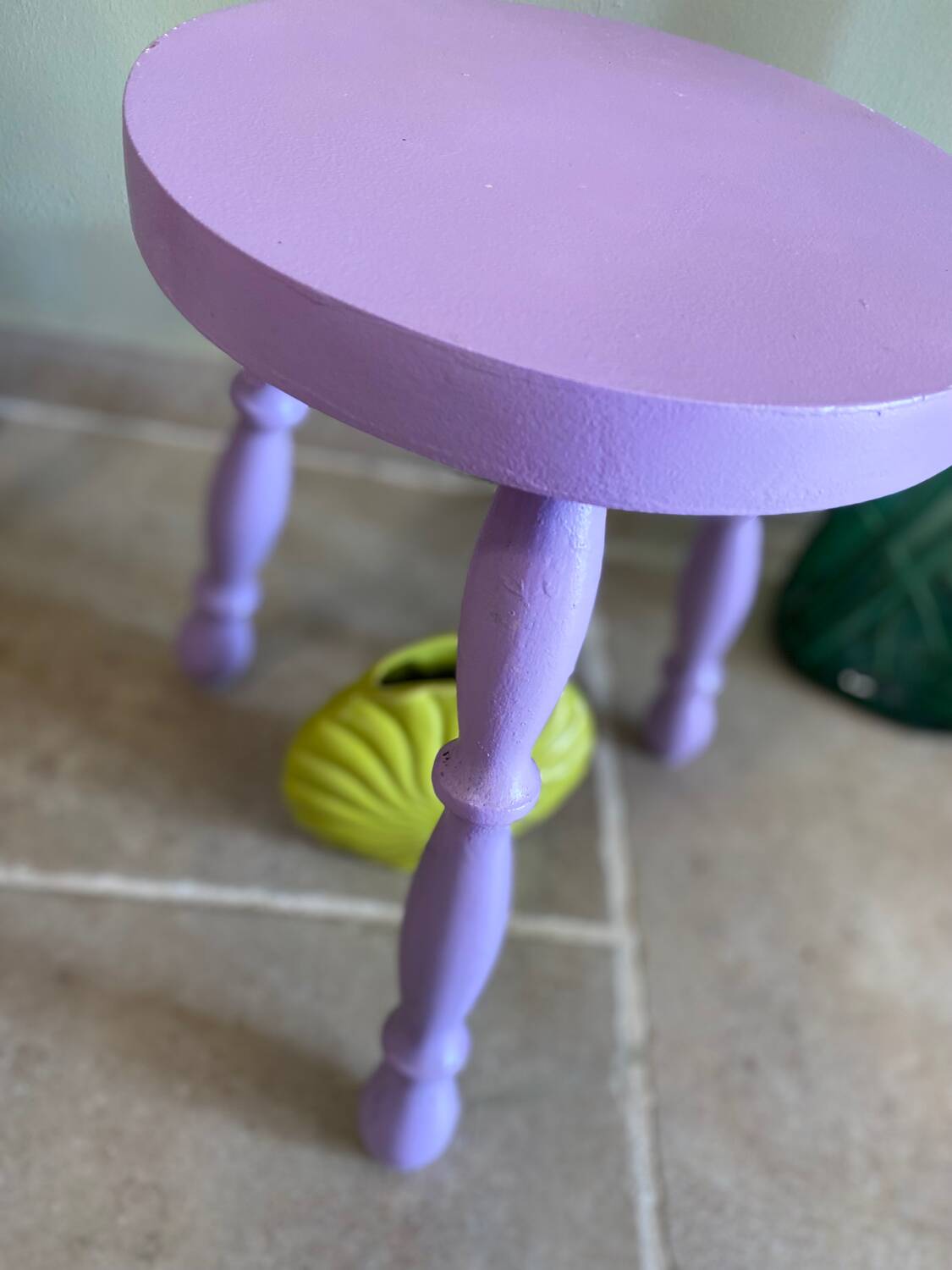 Lilac tripod stool
