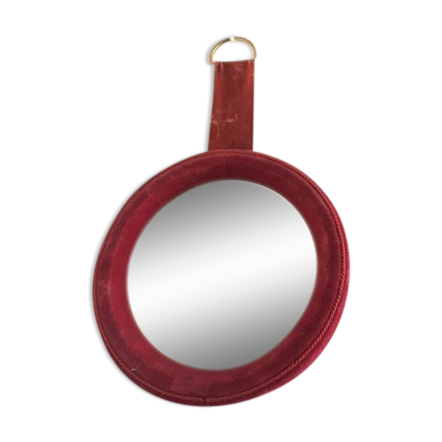 Mirror porthole in velvet 60s