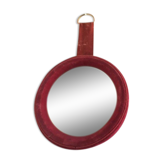 Mirror porthole in velvet 60s