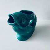 Vintage pitcher green fish shape