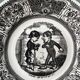 Box of 6 dessert plates in Gien earthenware, "the language of flowers"