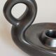 Matt black ceramic cellar rat candle holder 50s