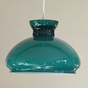 Dark green opaline glass pendant light