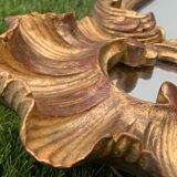 Old mirror in carved wood and gilded leaf, Louis XV rocaille style, twentieth century 59x87cm