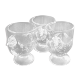 Set of 3 transparent glass hens Arcopal 70s