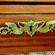 Empire style desk return from egypt double sided in mahogany and gilded bronzes year 1900
