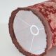 Recycled vintage lamp — Pink ceramic base and red fabric shade