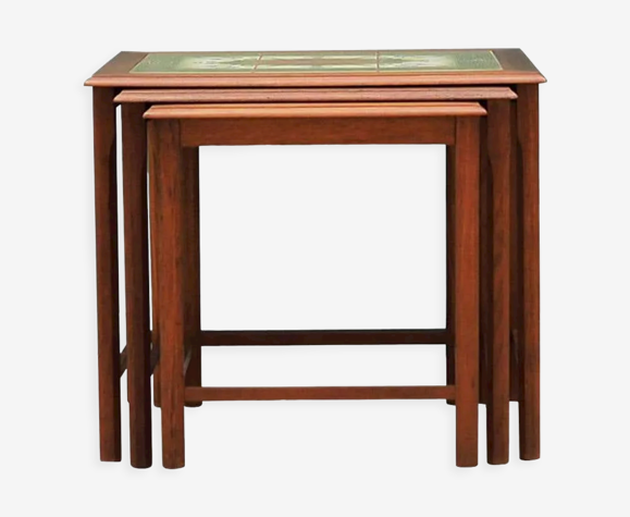 Set of three teak nesting tables, Danish design, 60's