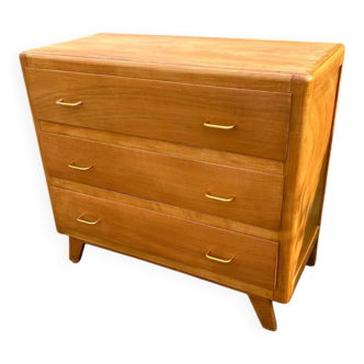 Vintage 1960s chest of drawers in blond beech