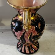 Vintage Vallauris vase amphora with relief floral decoration.