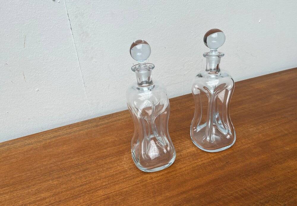 Danish Vintage Kluk Kluk Glass Bottles from Holmegaard, 1970s, Set of 2