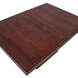 Original walnut extendable table, designed by Louis Majorelle, with 6 Art Deco chairs.