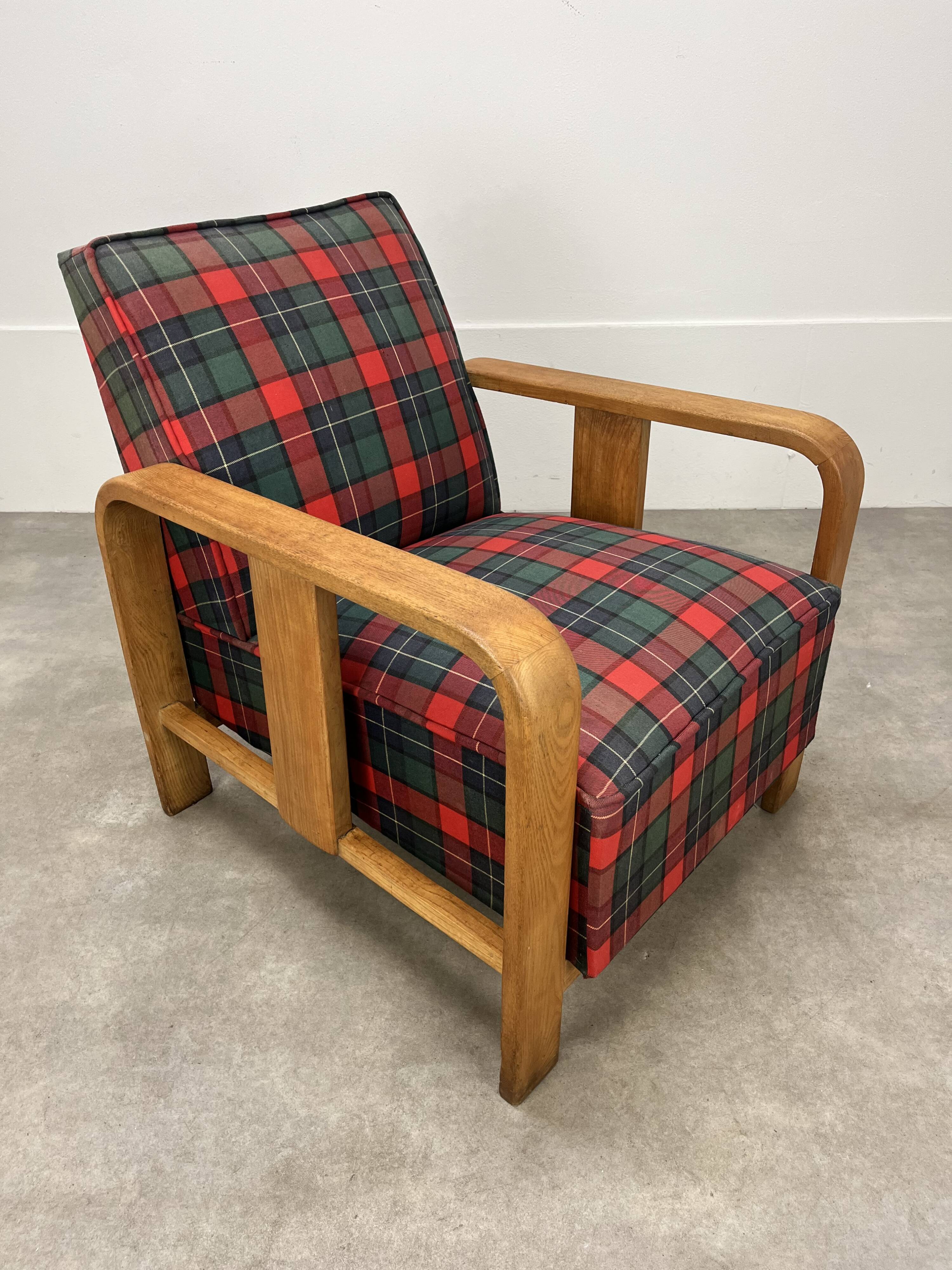 Art Deco wooden armchair from the 1930s