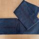 Set of 2 black dyed tea towels with red stripes - 50x75cm - linen