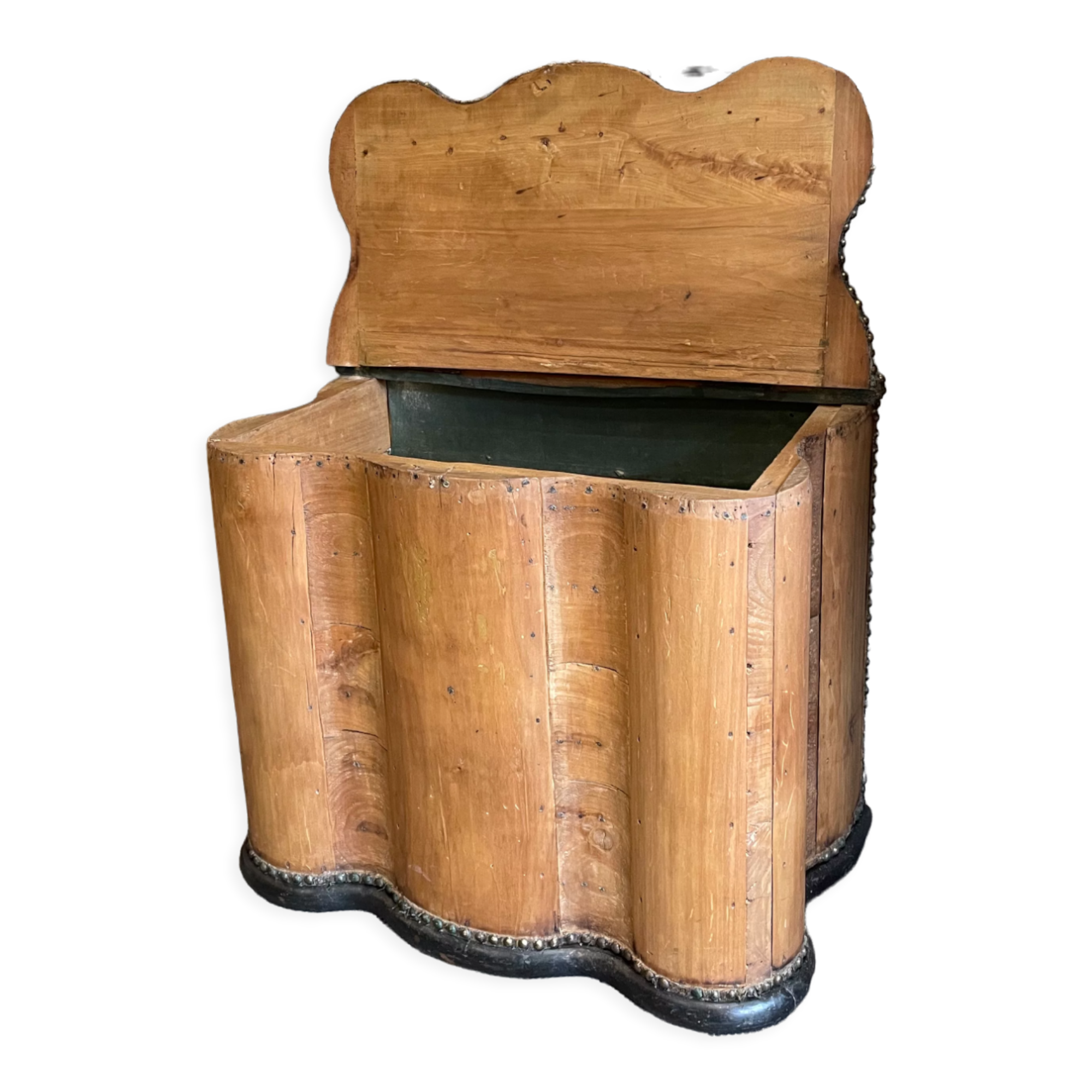 Rounded old wood chest