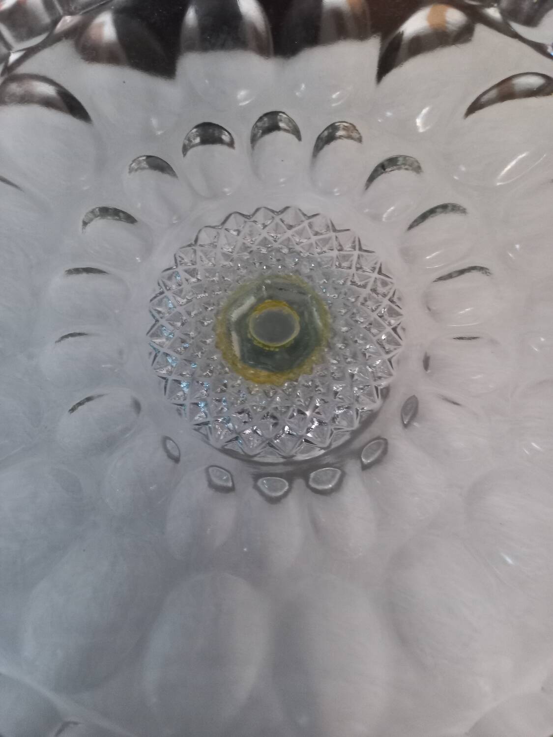 Glass fruit compote dish