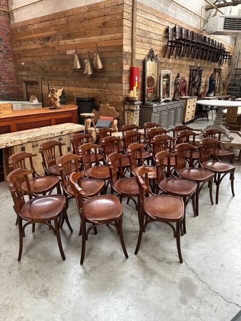 Suite of 23 bistro chairs