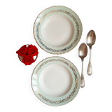 Assiettes creuses anciennes dépareillées en faïence