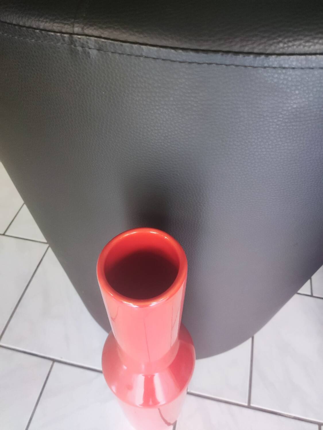 Red glazed stoneware vase