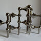 Mid Century Modern Nagel Candle Holders - 1960s Silver Metal Candlesti