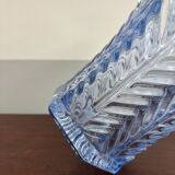 Textured blue glass vase