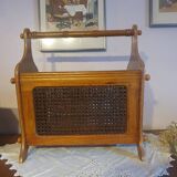 Vintage cane magazine rack