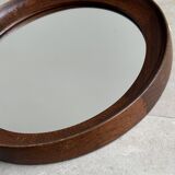 Mid Century solid wenge wooden wall mirror