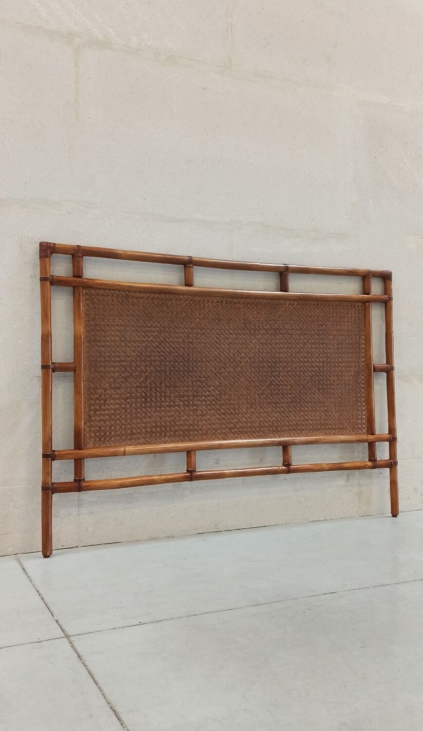 Traditional bamboo and cane headboard, 70's