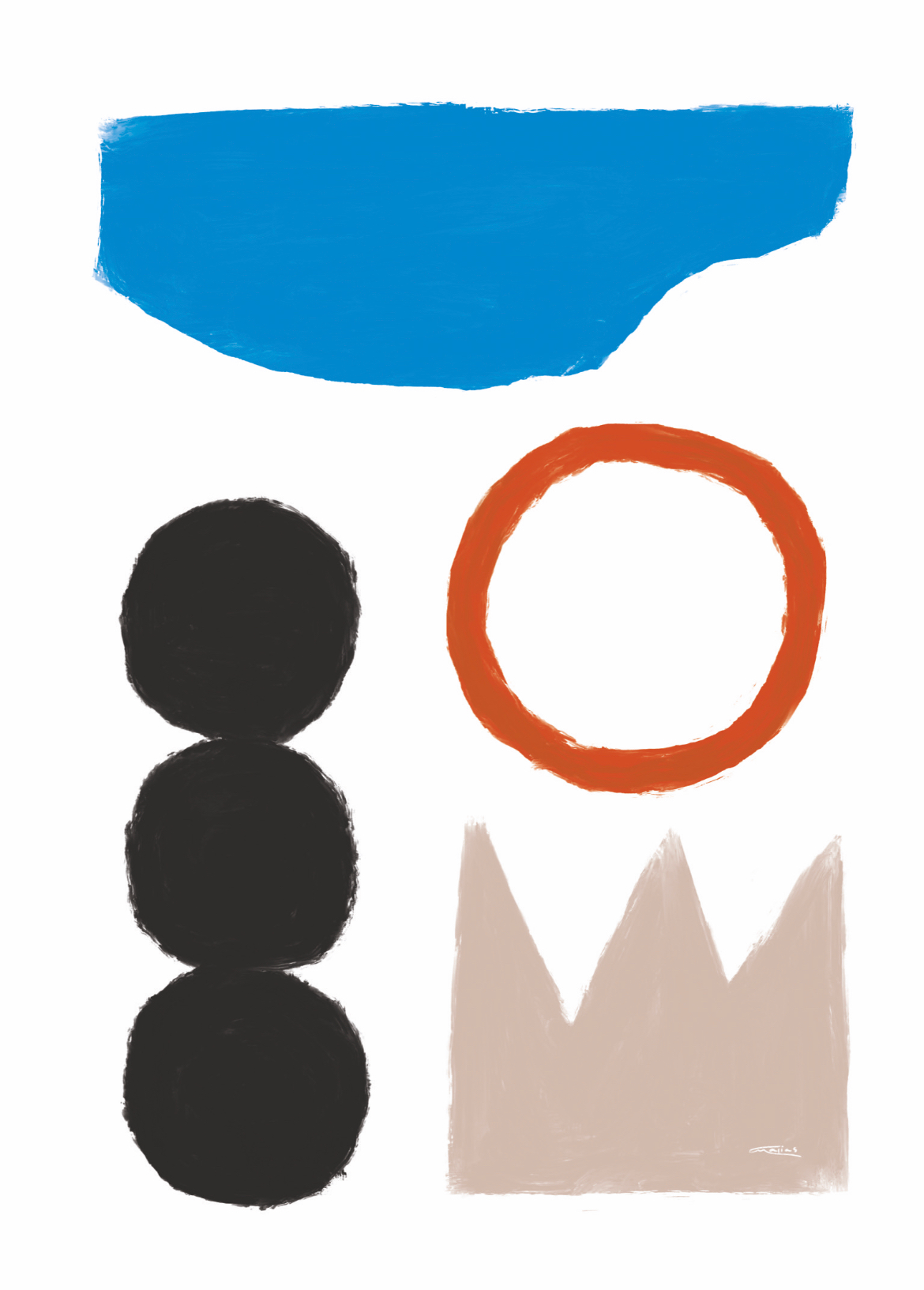 Wall poster colorful abstract shapes 50cm*70cm