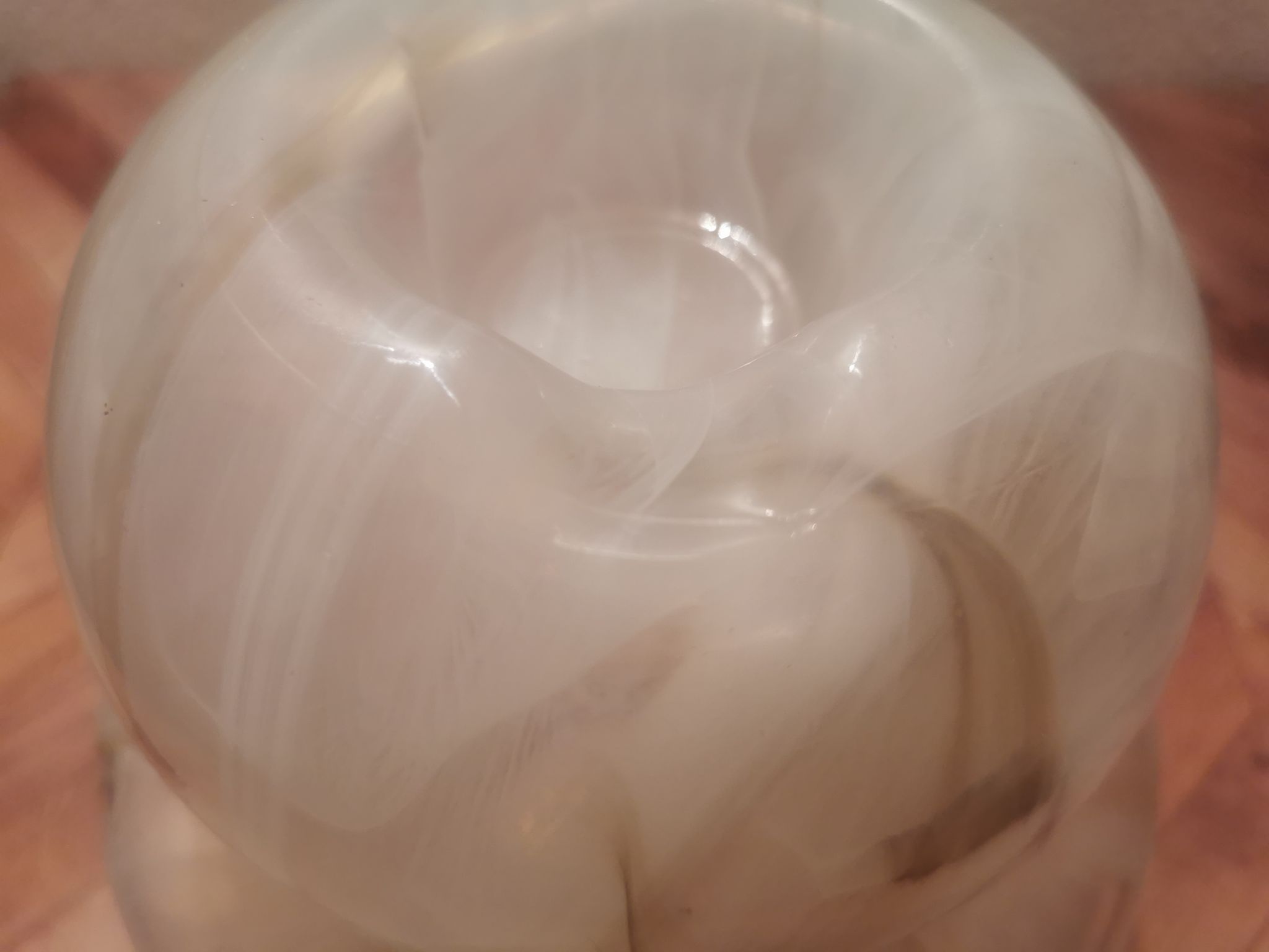 Vase champignon verre marbré