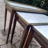 Set of three Louis XVI mahogany nesting tables