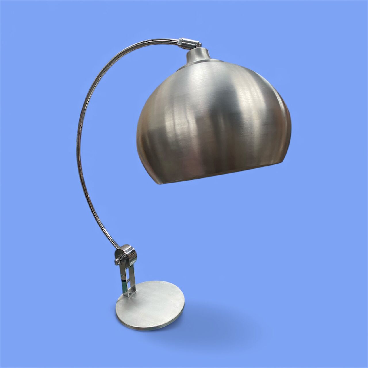 Vintage 1970s Djisktra lamp in brushed aluminum and chrome