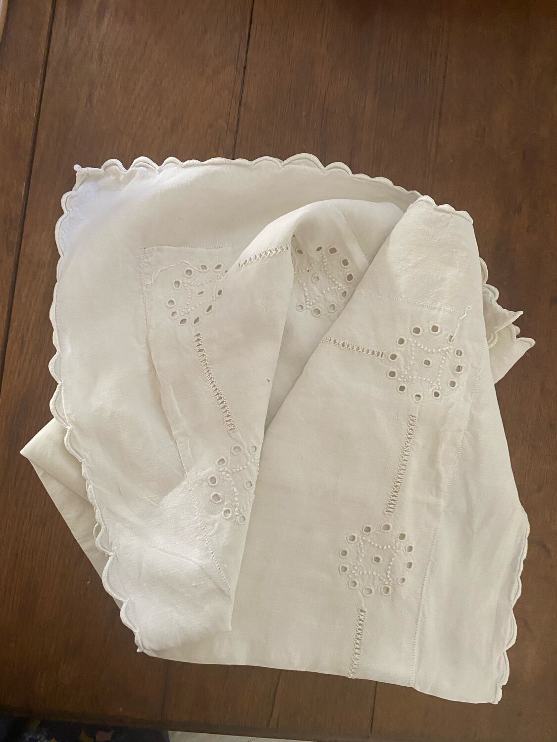 Embroidered openwork pillowcase, early 20th century.