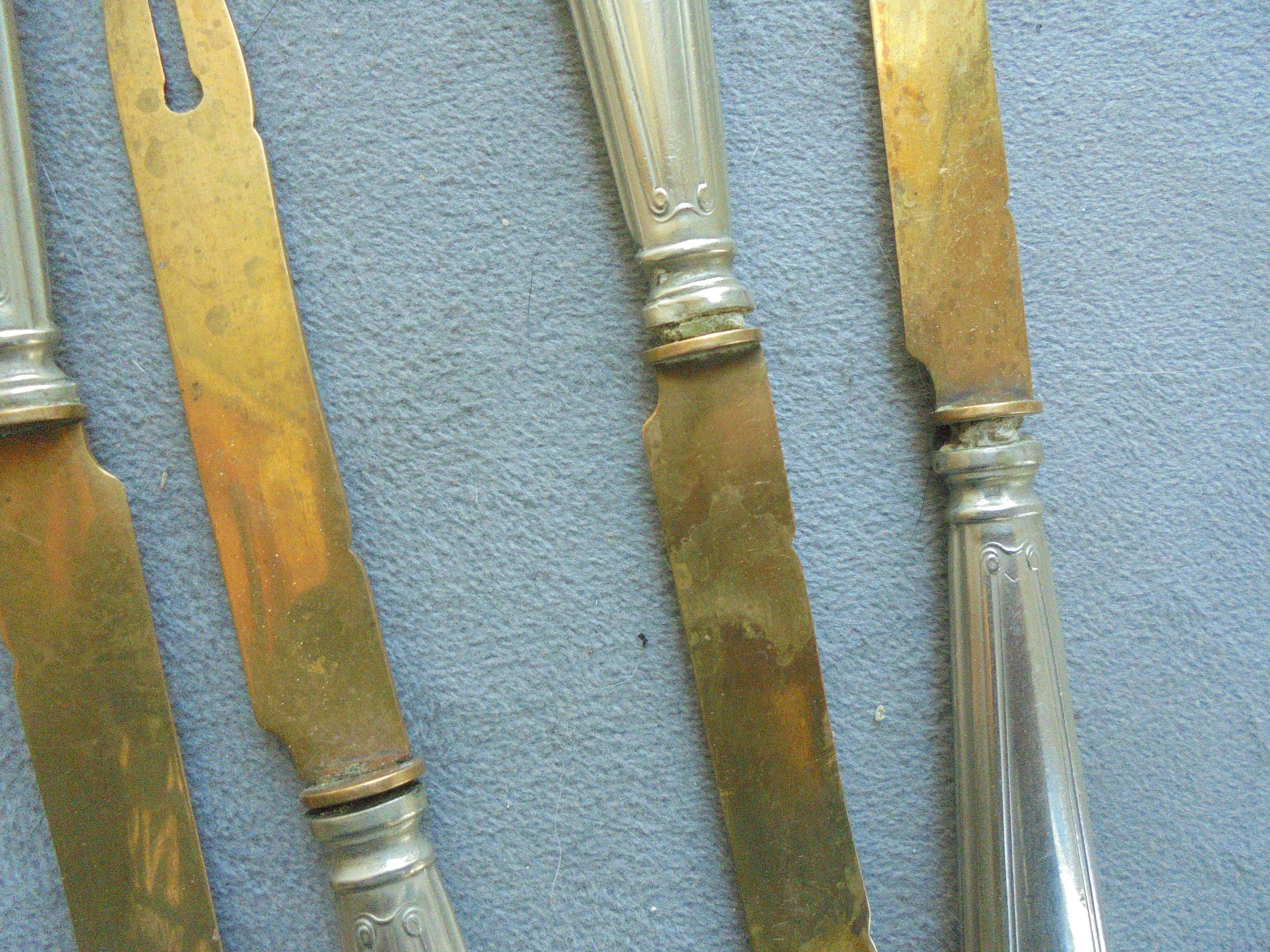 12 Antique Silver-Plated Melon Knives