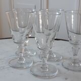 Set of 5 wine glasses XIXth