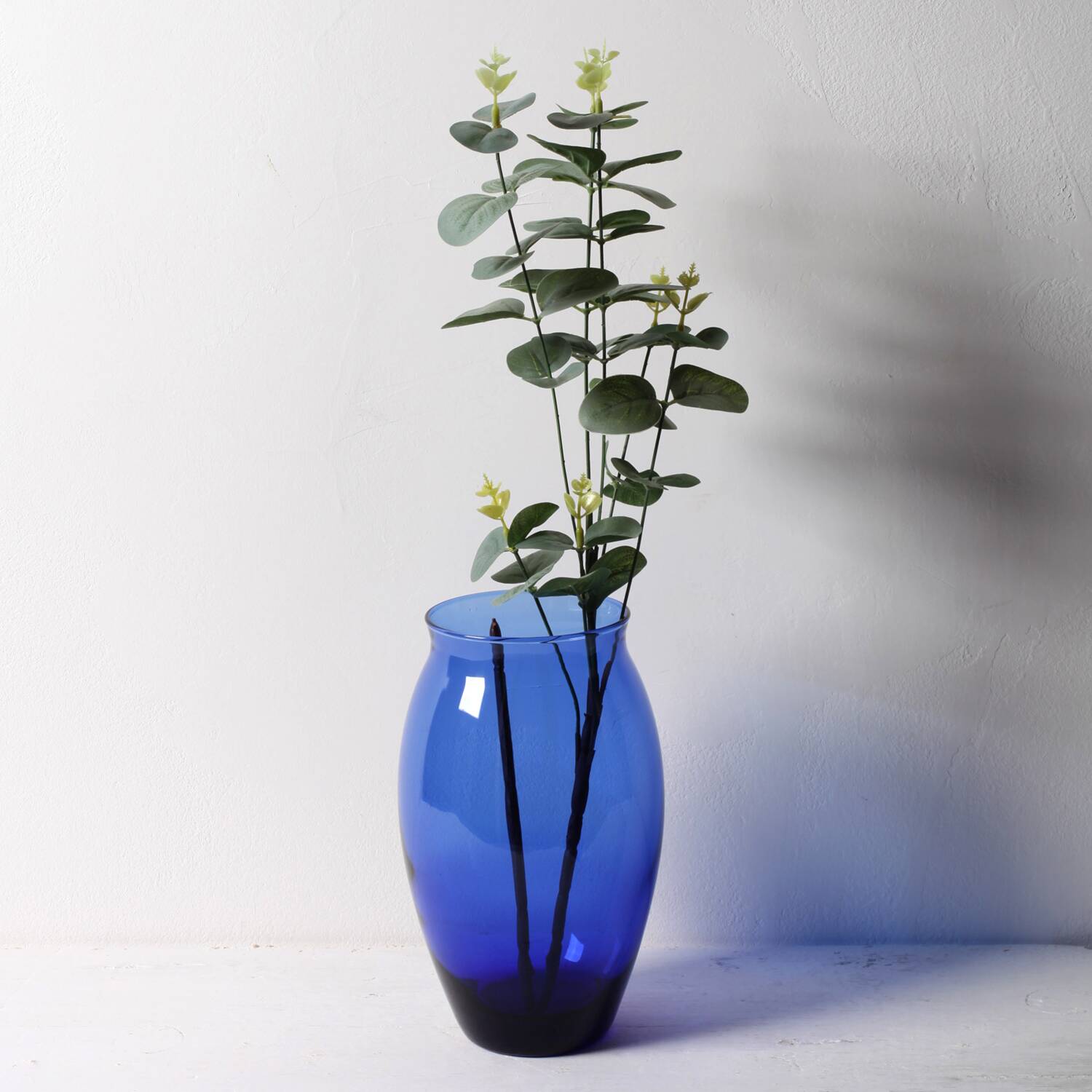 Cobalt Blue Vintage Glass Vase / Mid-century Home Decor / Italy / 1970s