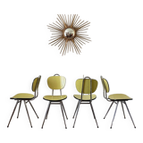 Lot de 4 chaises en Formica jaune
