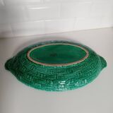 Digoin-Sarrguemine green earthenware dish
