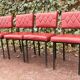 Série de 4 chaises rouges en skaï années 50