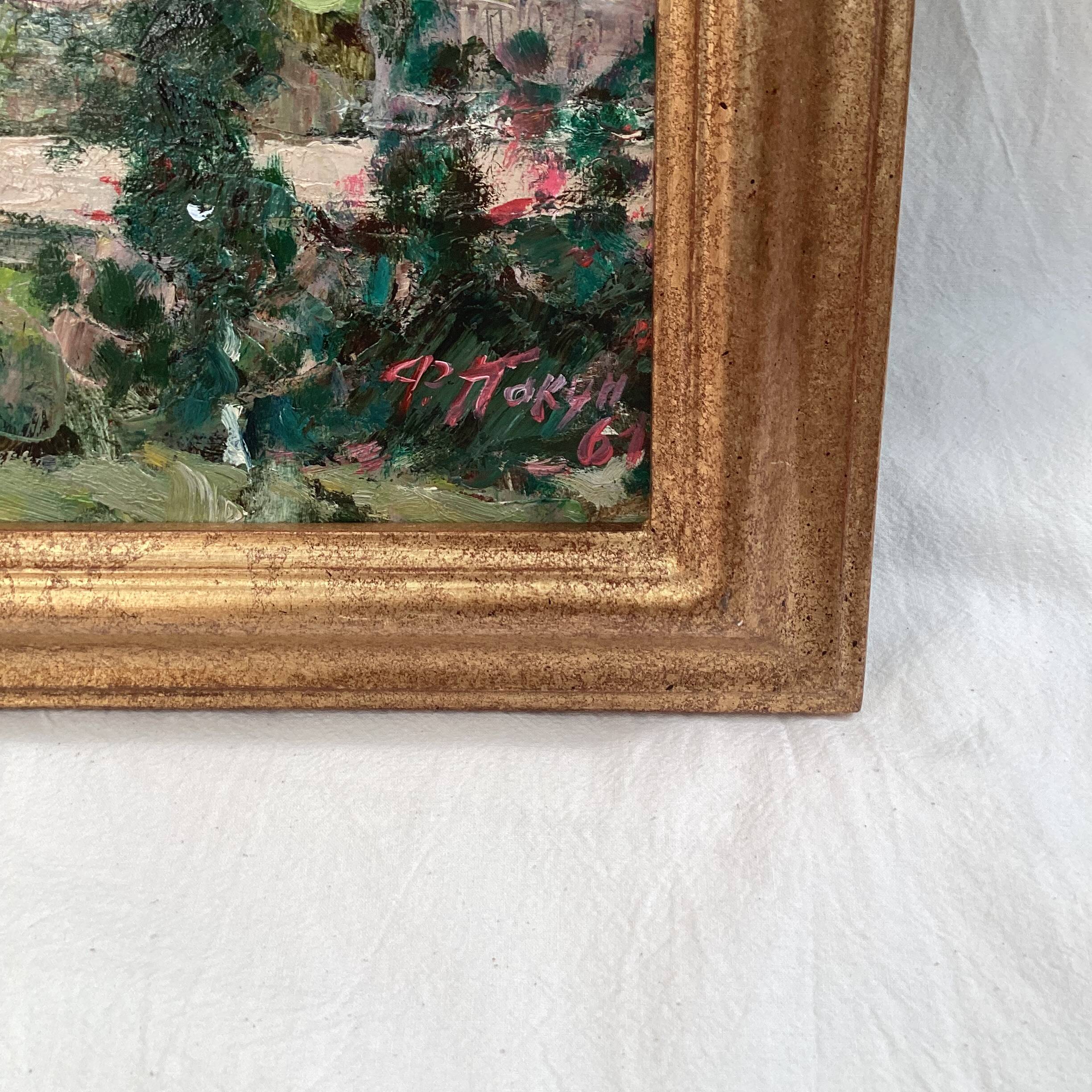 Oil painting on cardboard, dimensions: height -42 cm - width -69 cm -