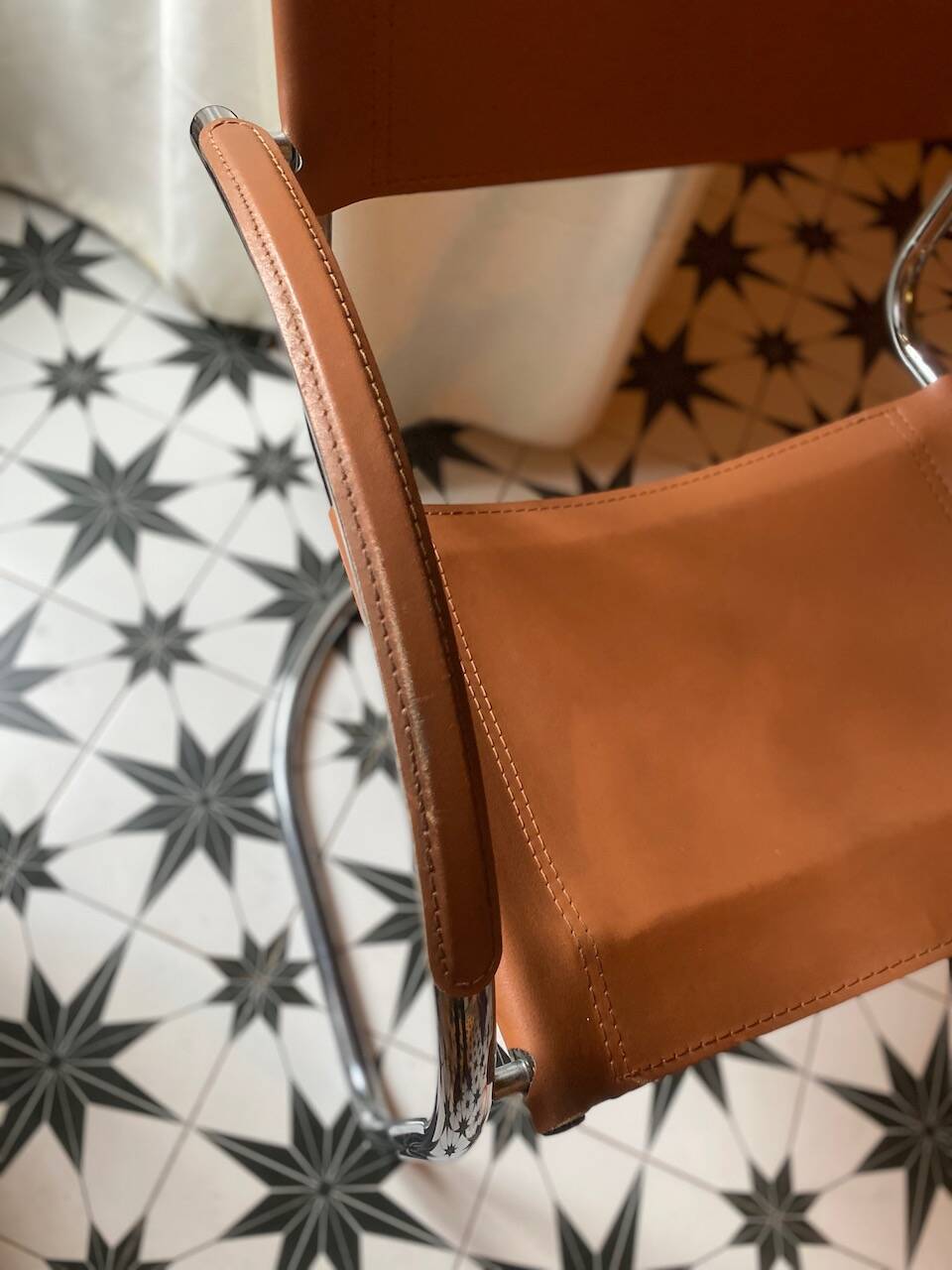 Pair of chrome armchairs, vintage circa 70