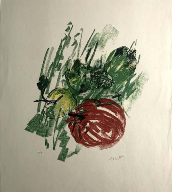 Joseph pollet, still life, c 1970. lithographie originale signée au crayon