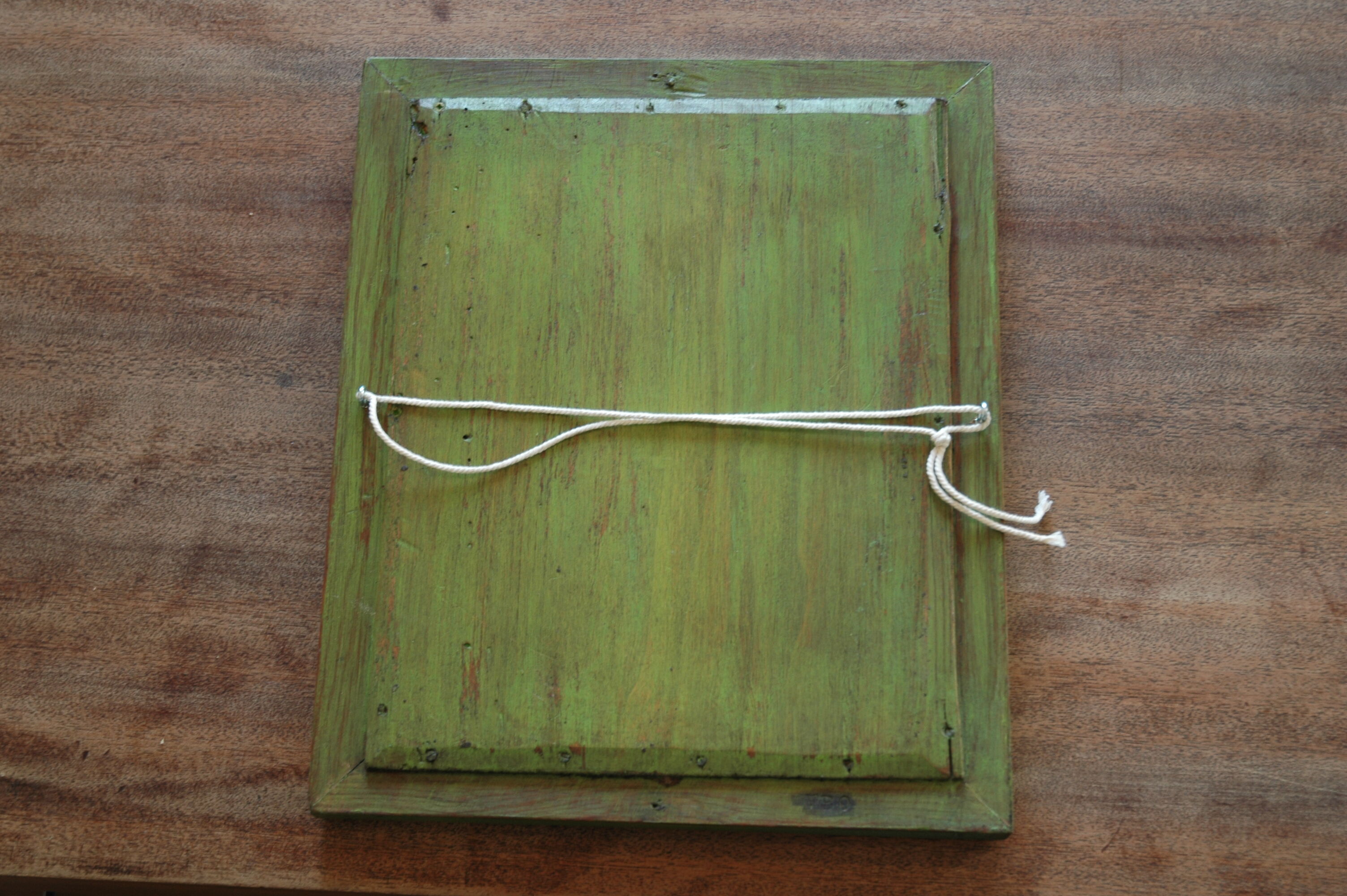 Mirror old wood green 28x34cm